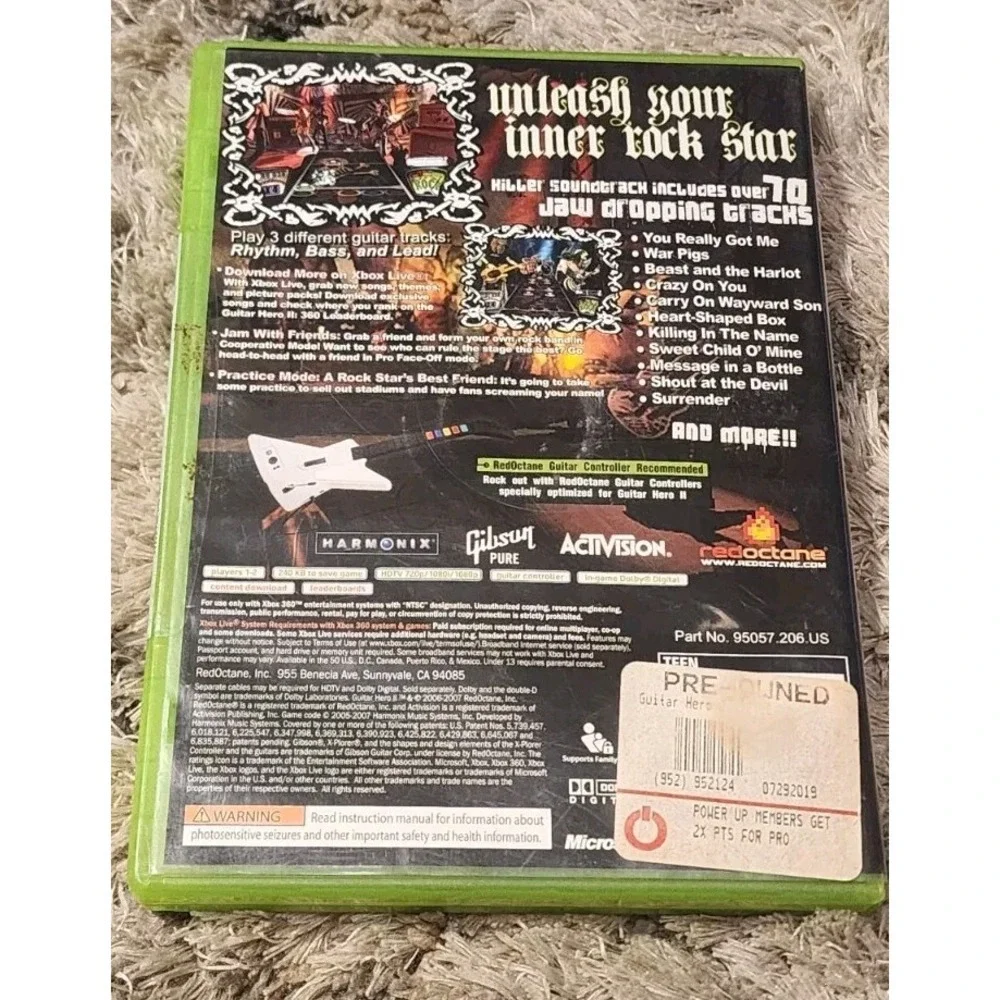 Guitar Hero‎ 2 (Xbox 360, 2007) Complete With Manual